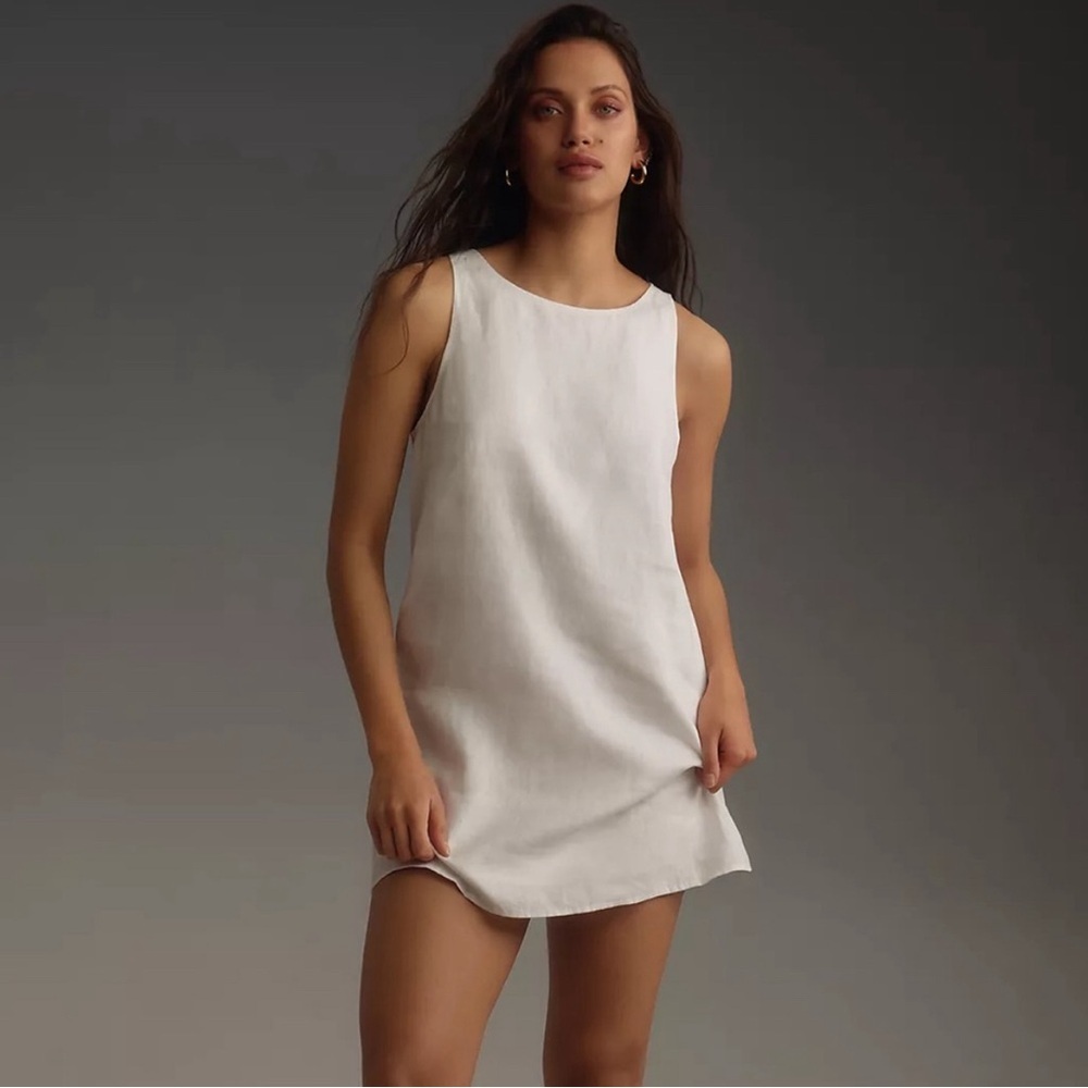 Reformation Jessi Linen Dress in White Size 12 NWT